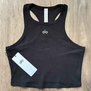 Alo Yoga Women's Softsculpt Precision Short Sleeve Top Size Medium - Black NWT